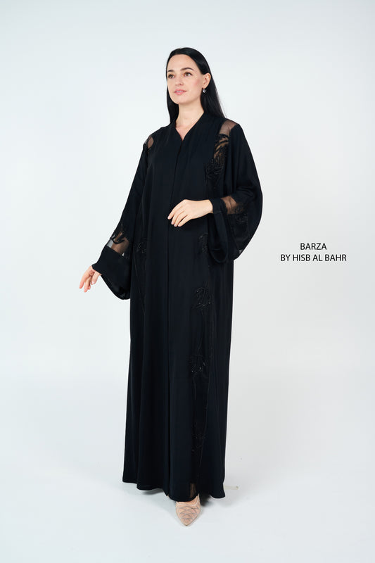 Embroidered Lace Bead Abaya