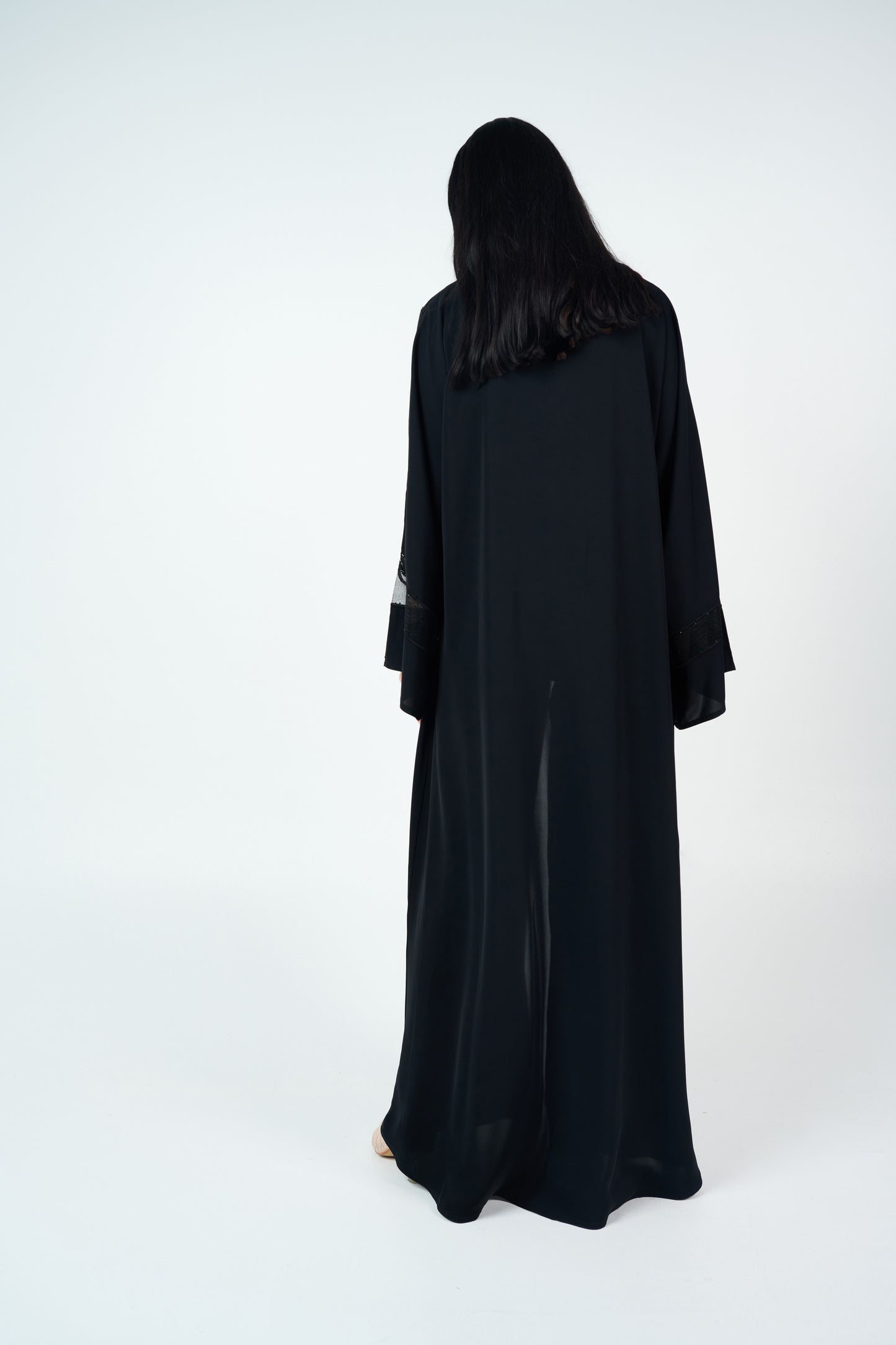 Embroidered Lace Bead Abaya