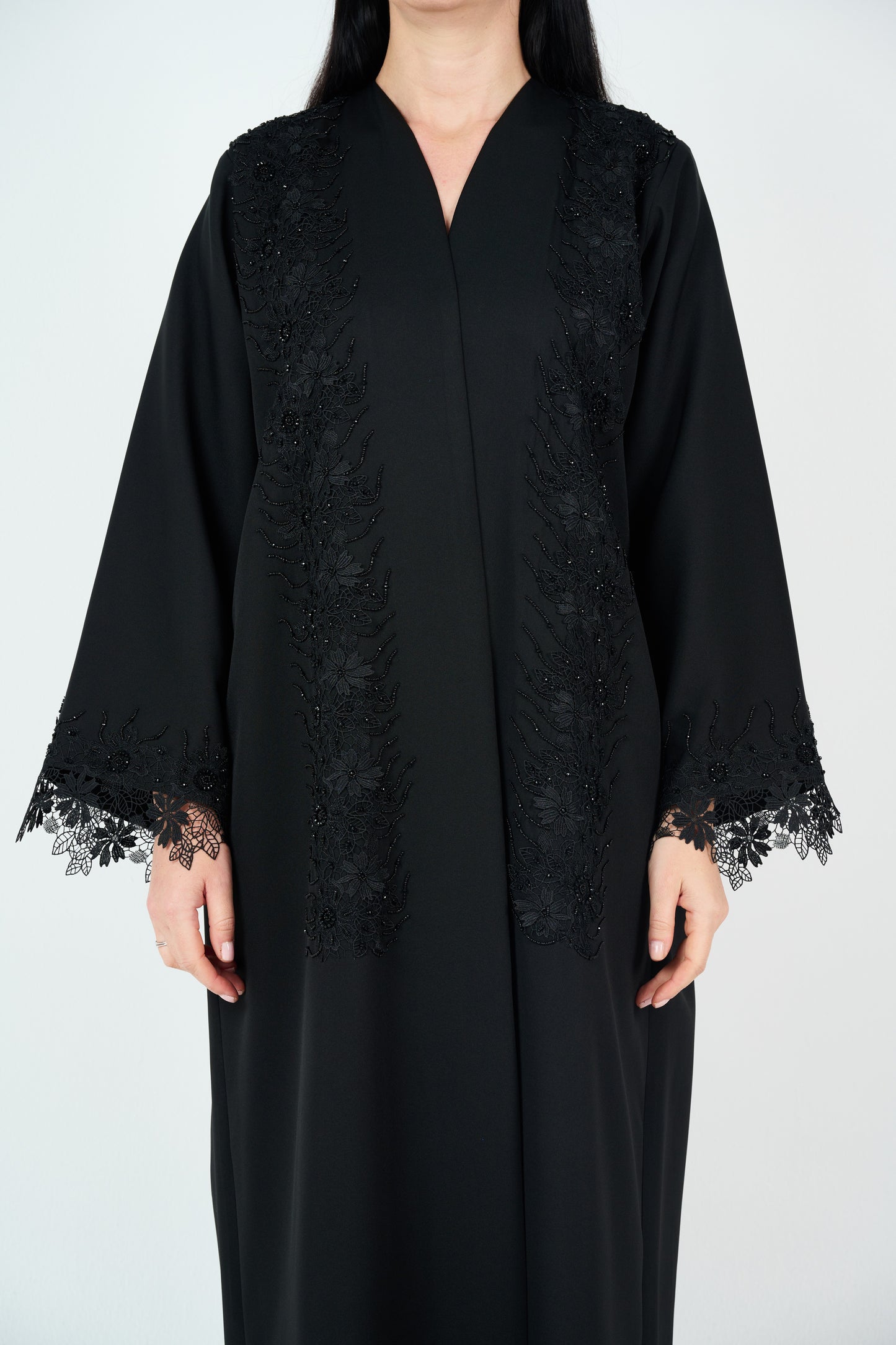 Lace- Panelled Abaya