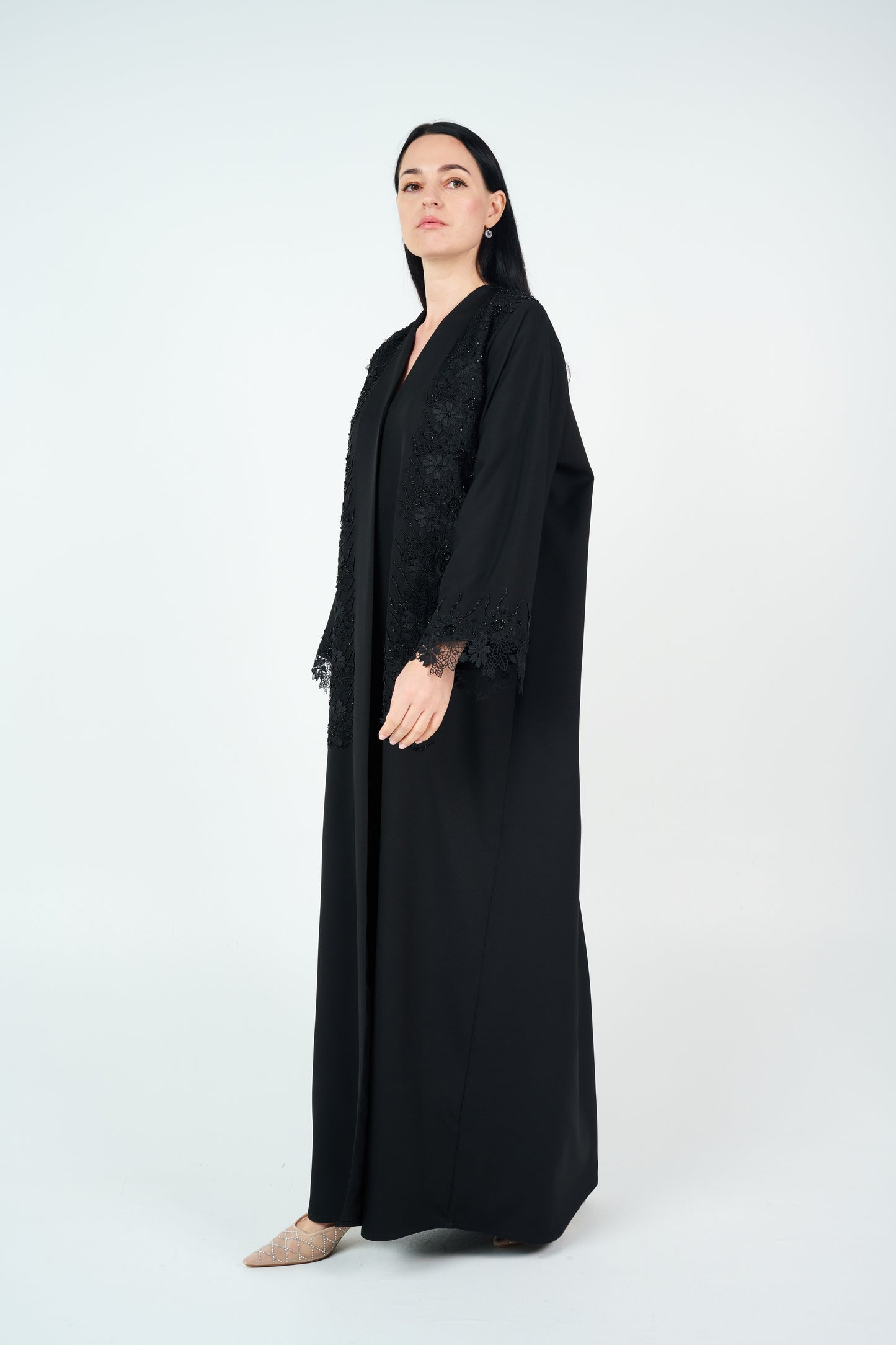 Lace- Panelled Abaya