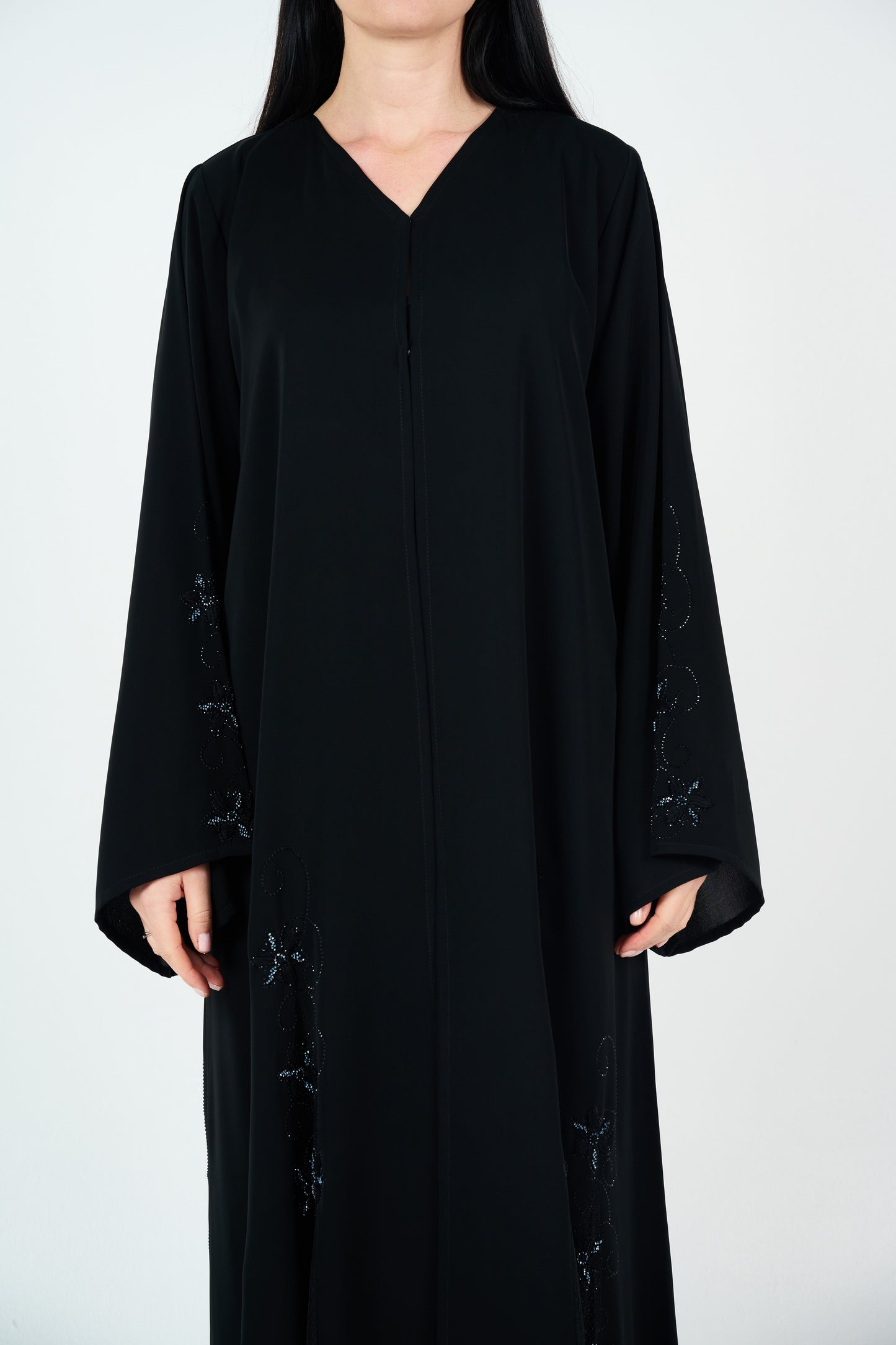 Embroidered Abaya With side Slits