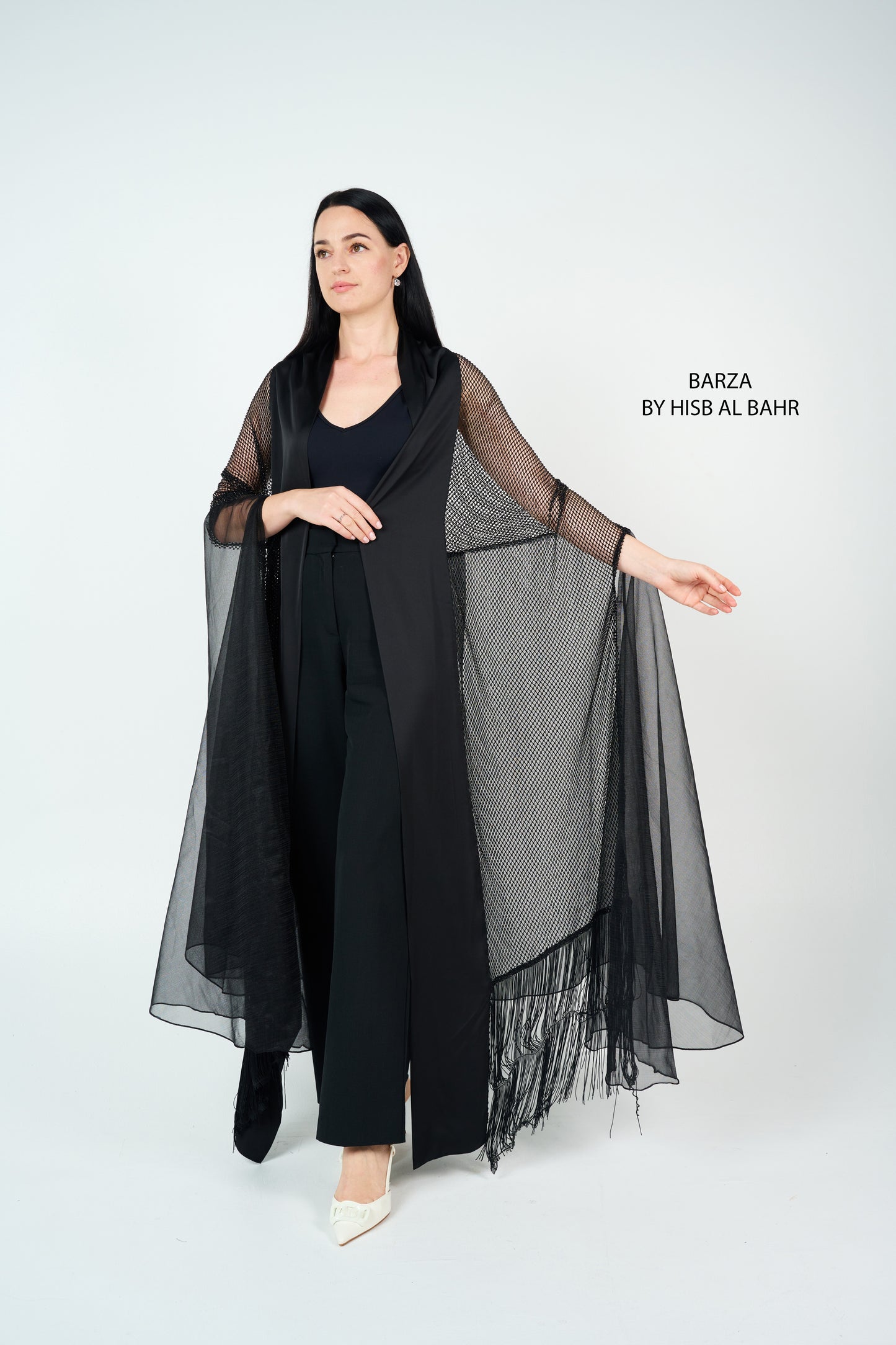 Net Shawl Abaya