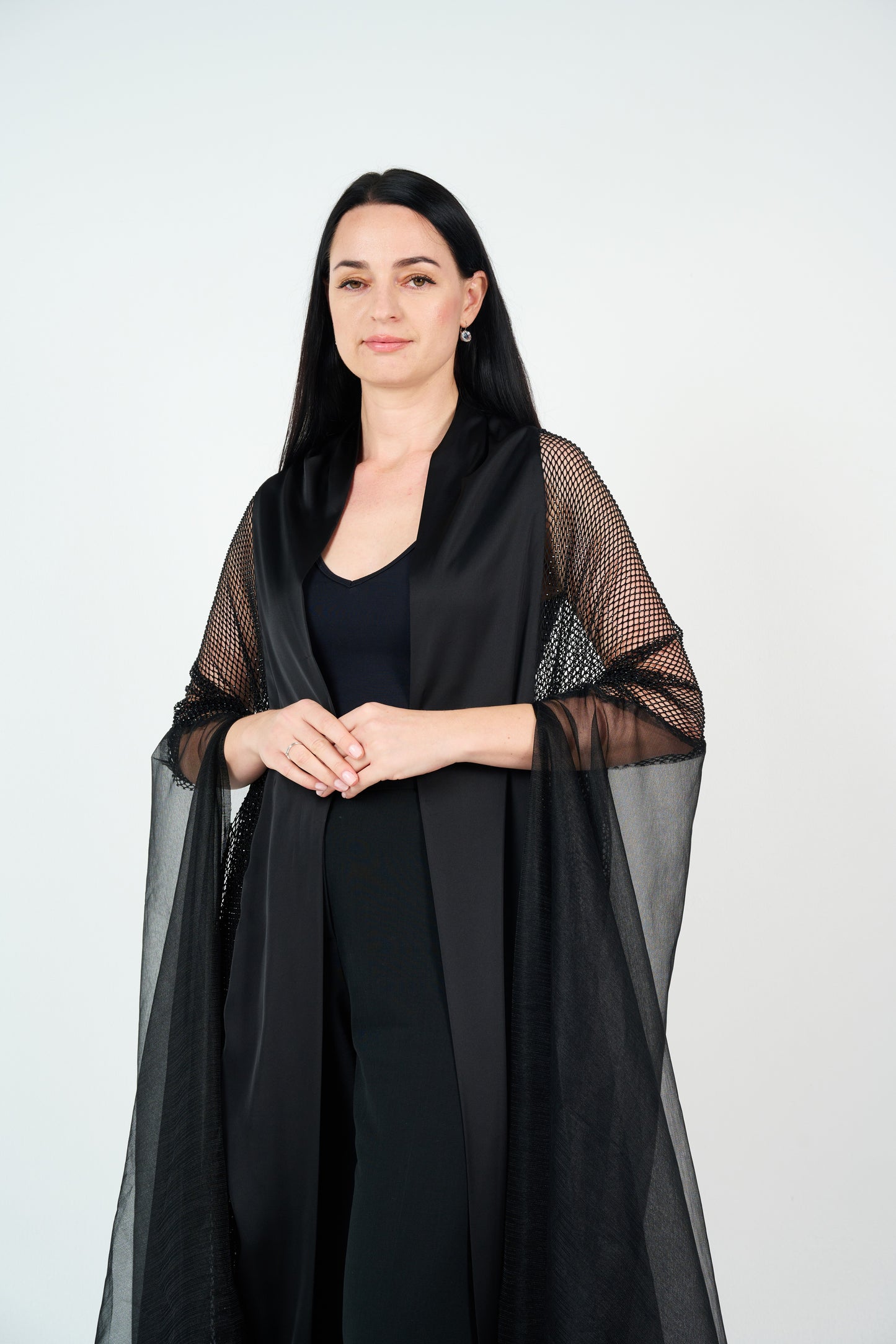 Net Shawl Abaya