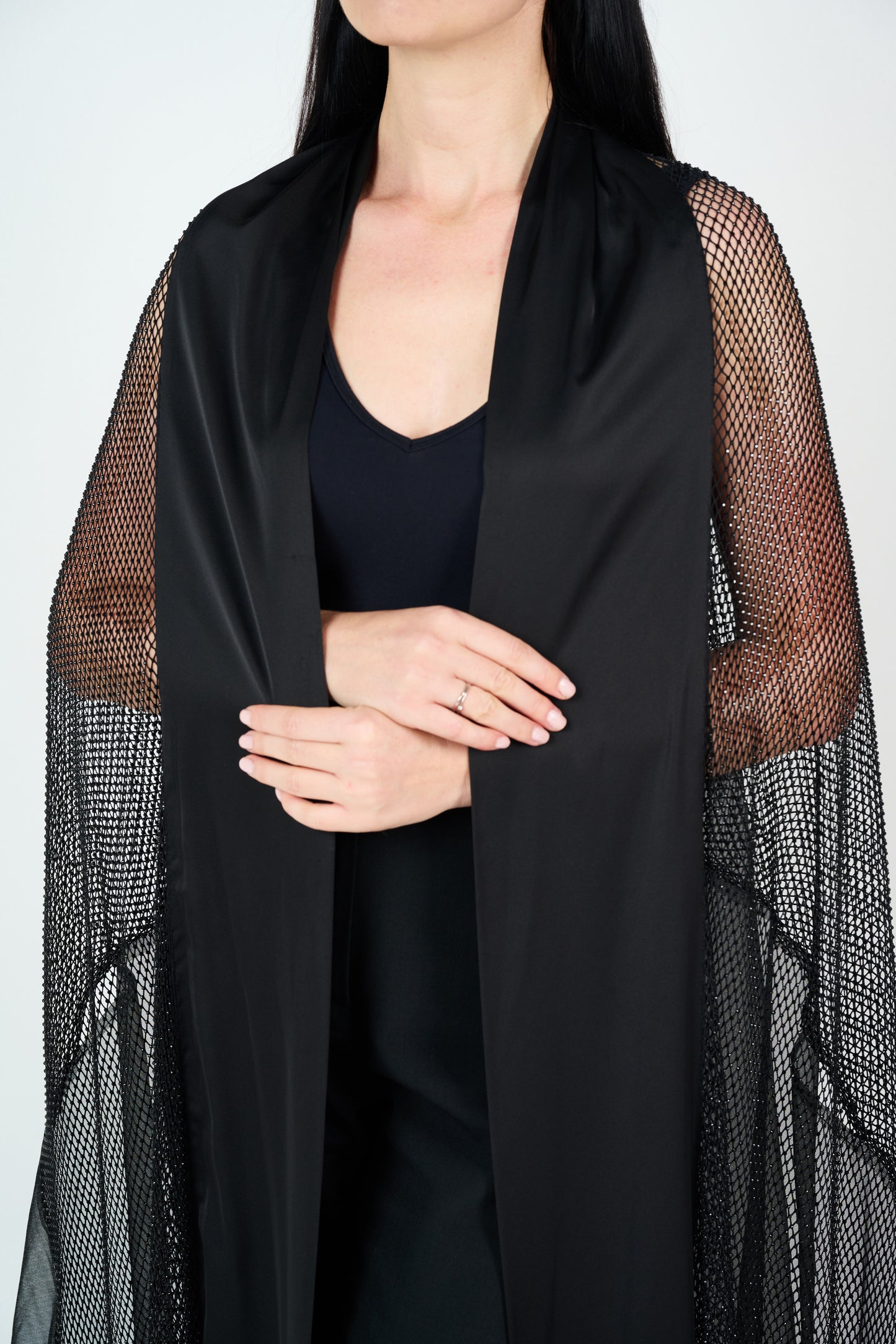 Net Shawl Abaya