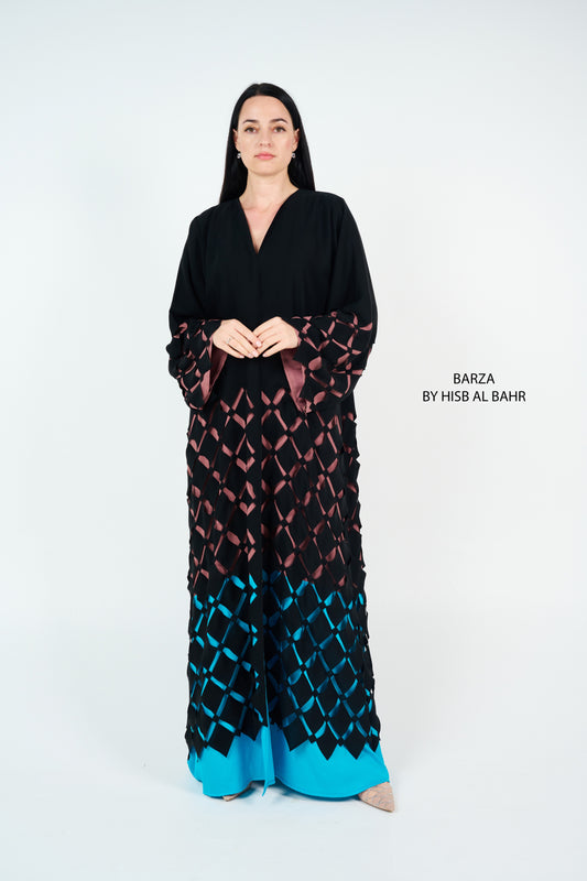 Multi color contract Abaya