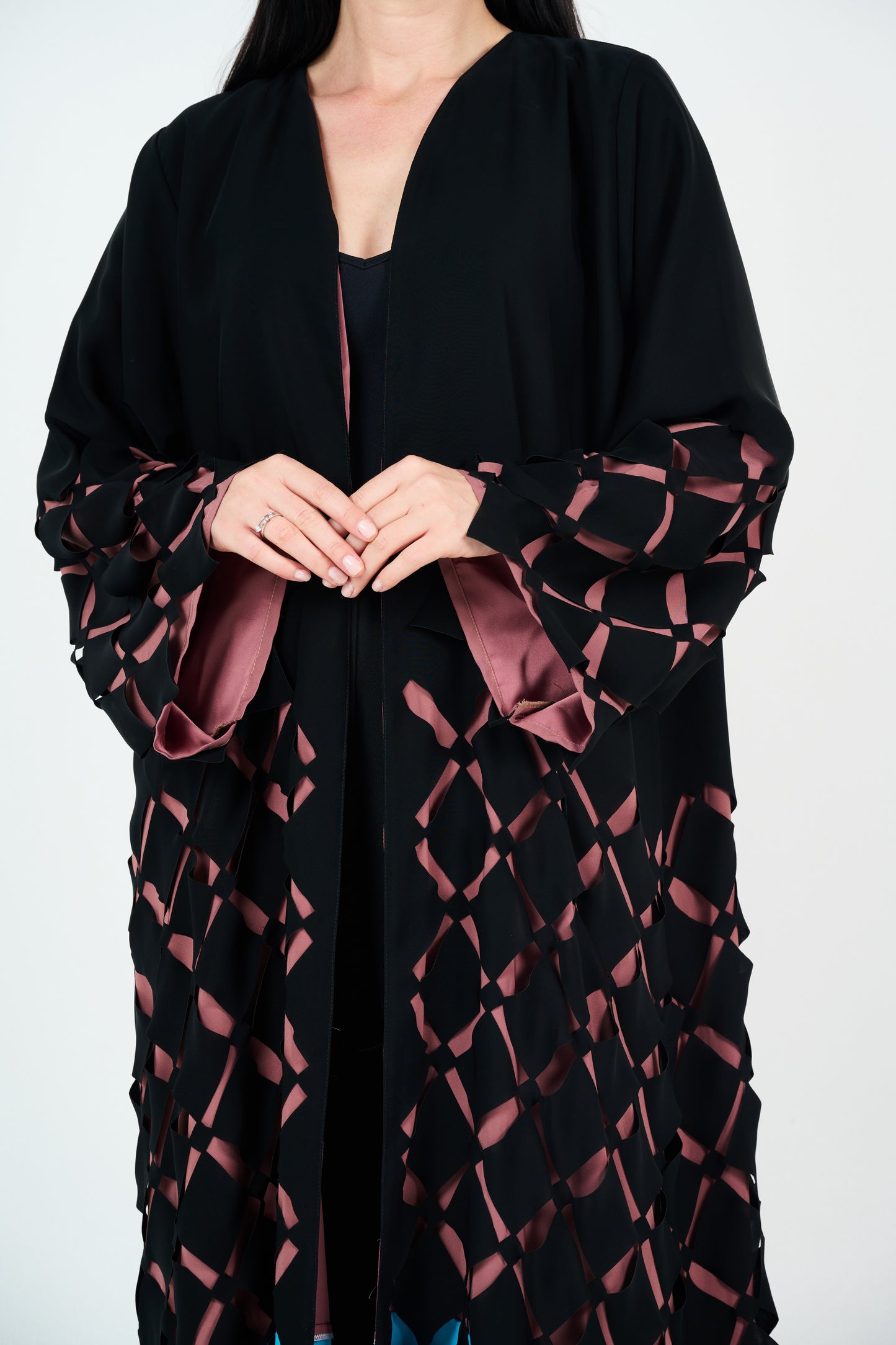 Multi color contract Abaya