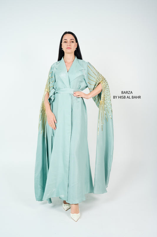 Embellished with long sleeve pattern abaya.