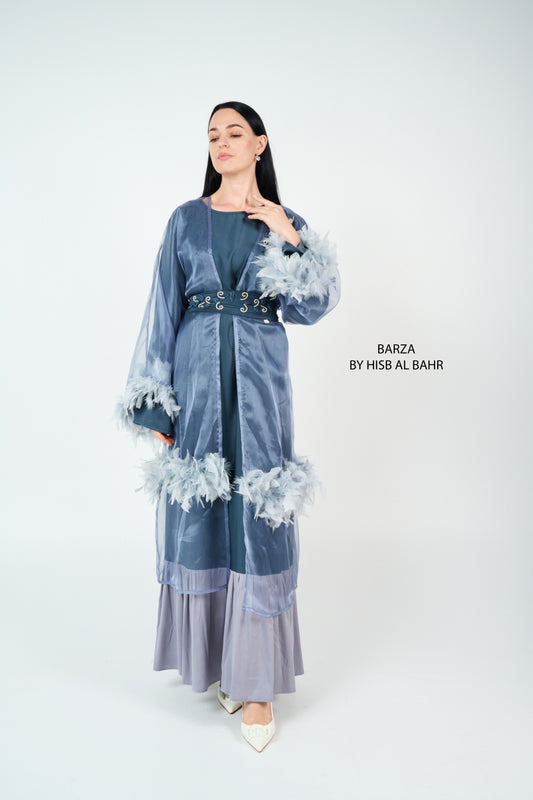 Fur Pattern Abaya with Set